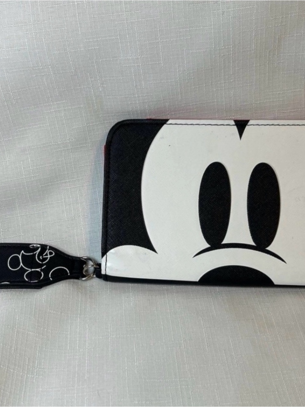 Disney Black and White Mickey Face Zip Wallet Wristlet